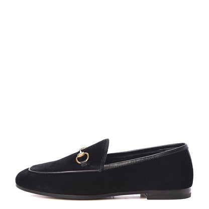 Gucci Velvet Horsebit Womens Jordaan Loafers 36 Black 1 of 9
