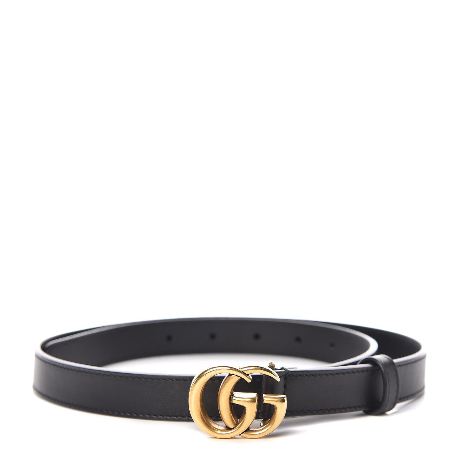 Gucci Calfskin Double G 20mm Belt 80 32 Black 1 of 6