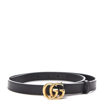 Gucci Calfskin Double G 20mm Belt 80 32 Black 1 of 6