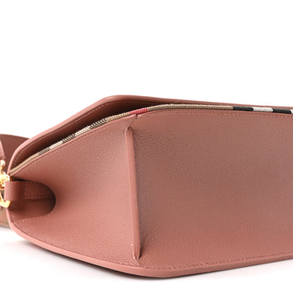 Burberry Derby Calfskin House Check Mackford Crossbody Bag Dark Rosewood 9 of 10