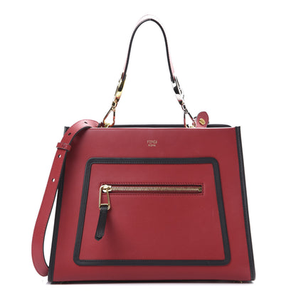 Fendi Vitello Century Opaco F is Fendi Bi-Color Small Runaway Satchel Fragola Black 1 of 10