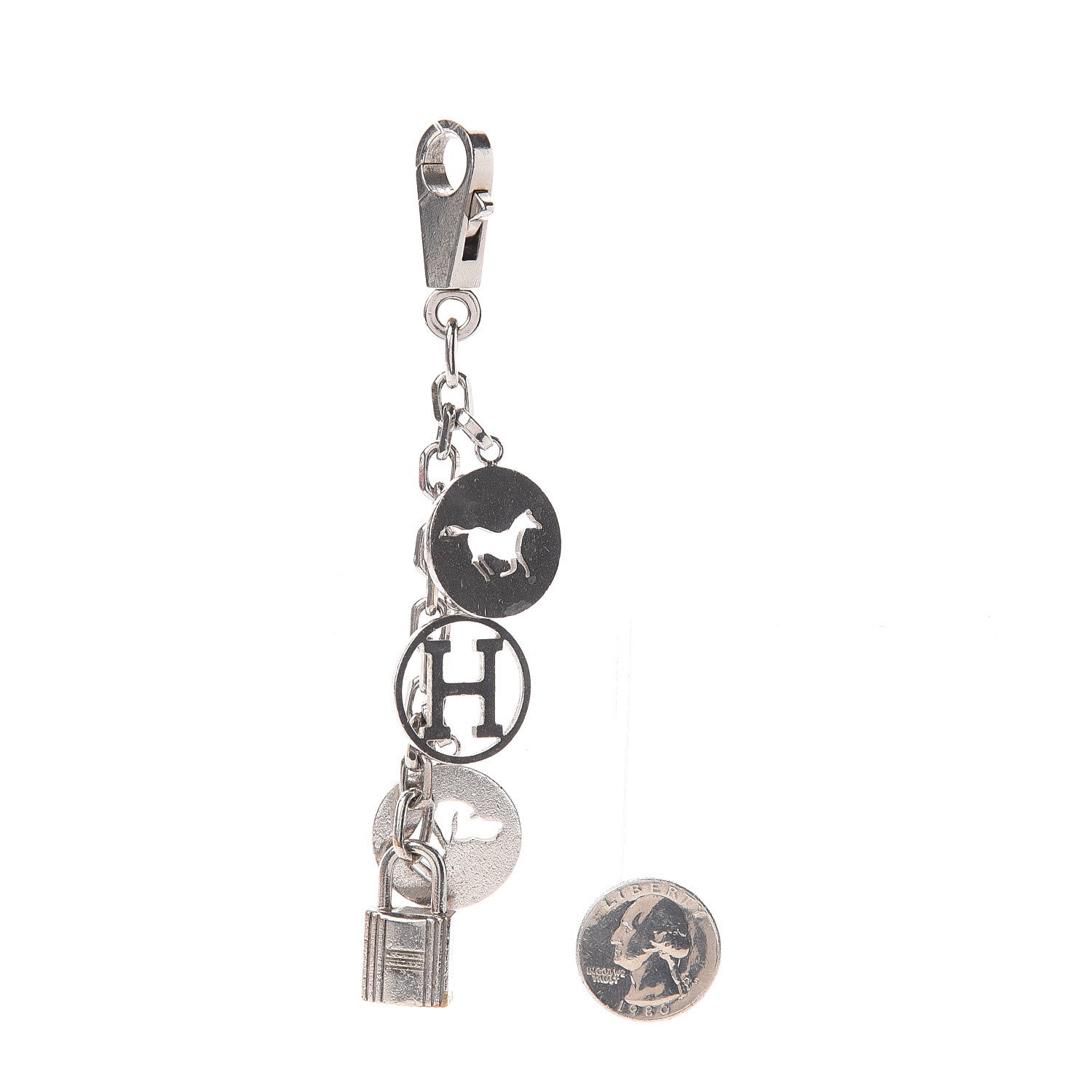 Hermes Palladium Breloque Bag Charm Silver 2 of 2