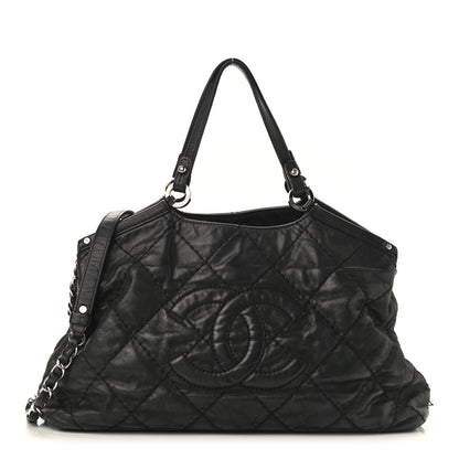 Chanel Iridescent Calfskin Stitched CC Shopping Tote Black 1 of 12