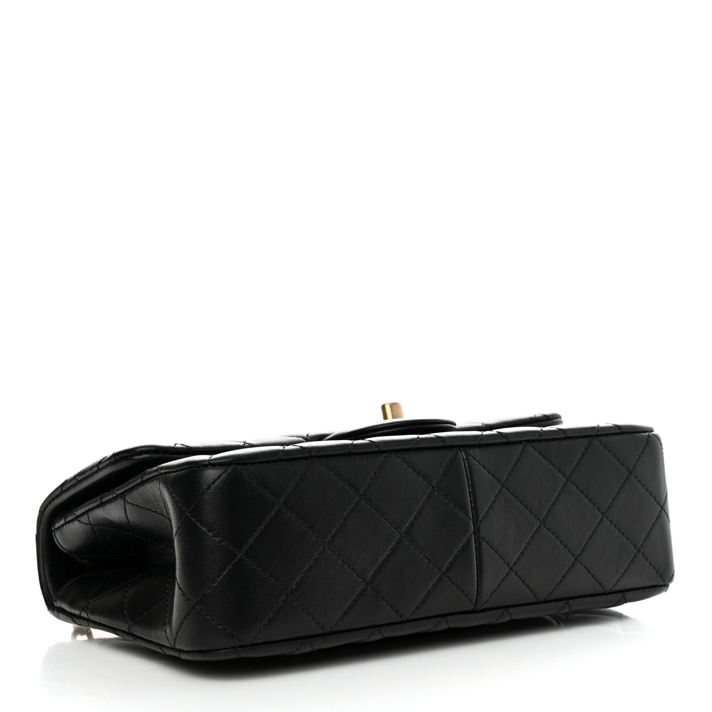 Lambskin Quilted Small Sweet Camellia Flap Black