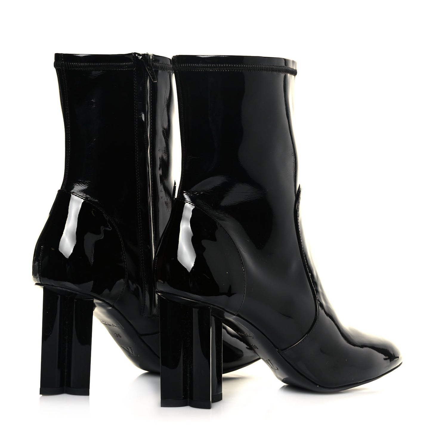 Patent Silhouette Ankle Boots 38 Black