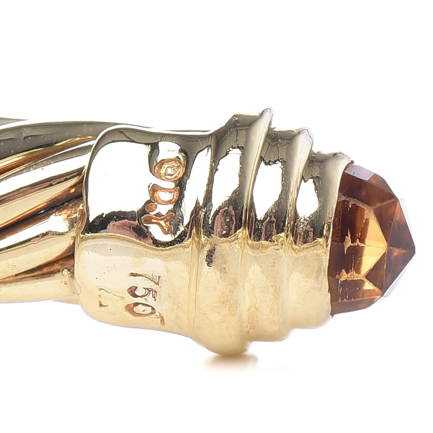 David Yurman 18K Yellow Gold Citrine 5mm Cable Classics Bracelet 4 of 5