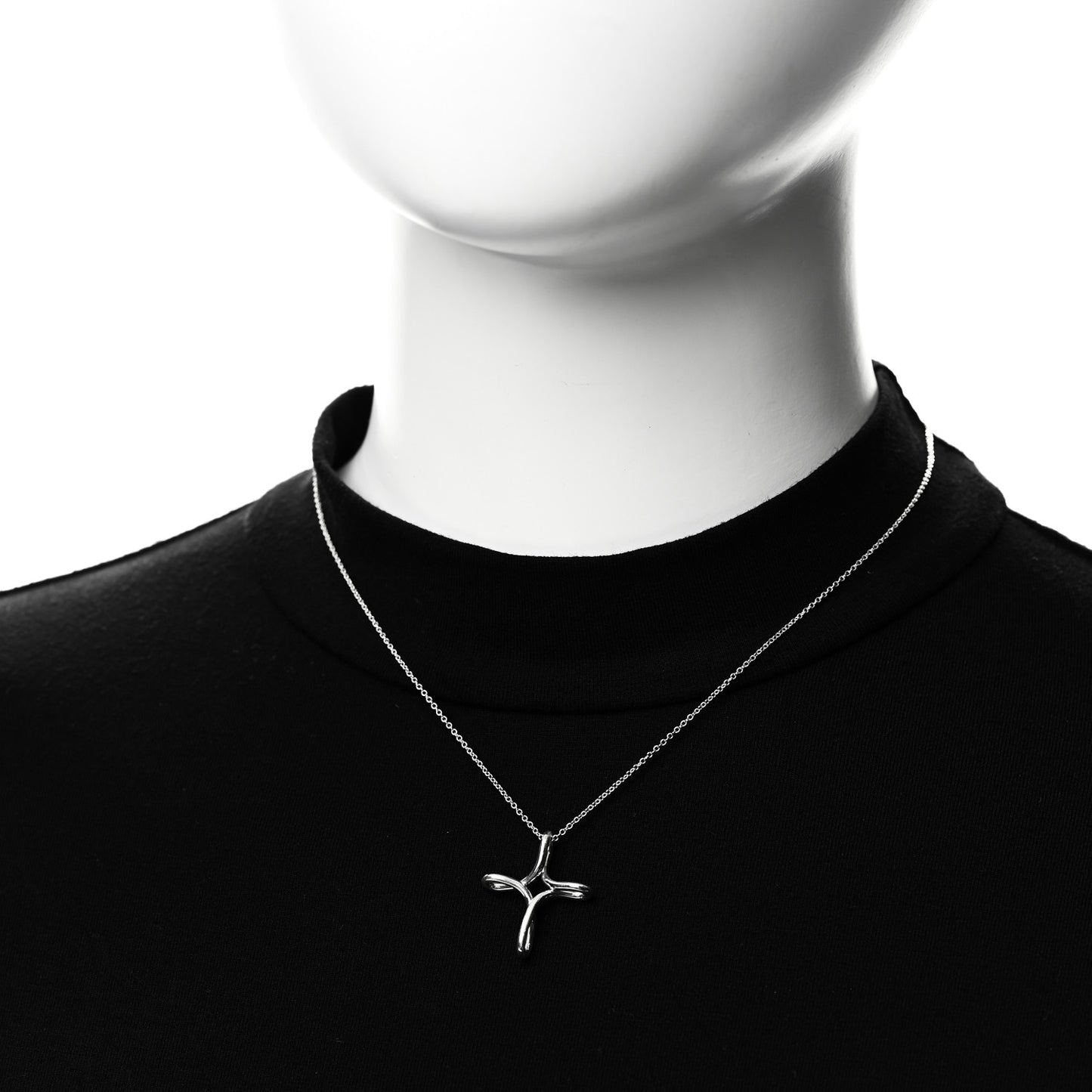 Sterling Silver Elsa Peretti Infinity Cross Pendant Necklace