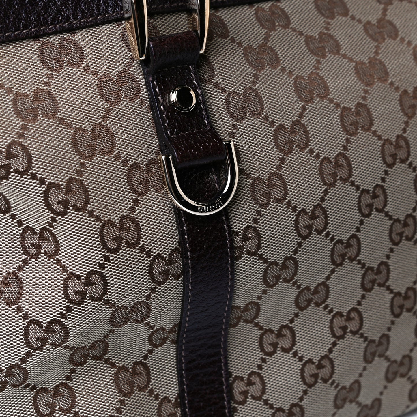 Monogram Medium Abbey Tote Dark Brown