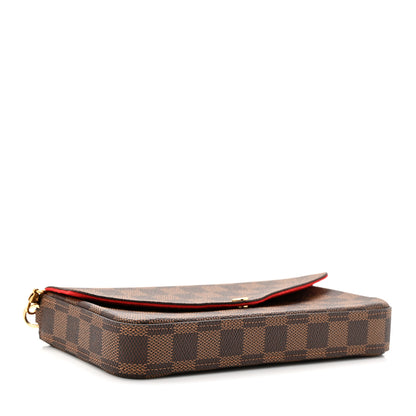 Louis Vuitton Damier Ebene Pochette Felicie Chain Wallet 4 of 9