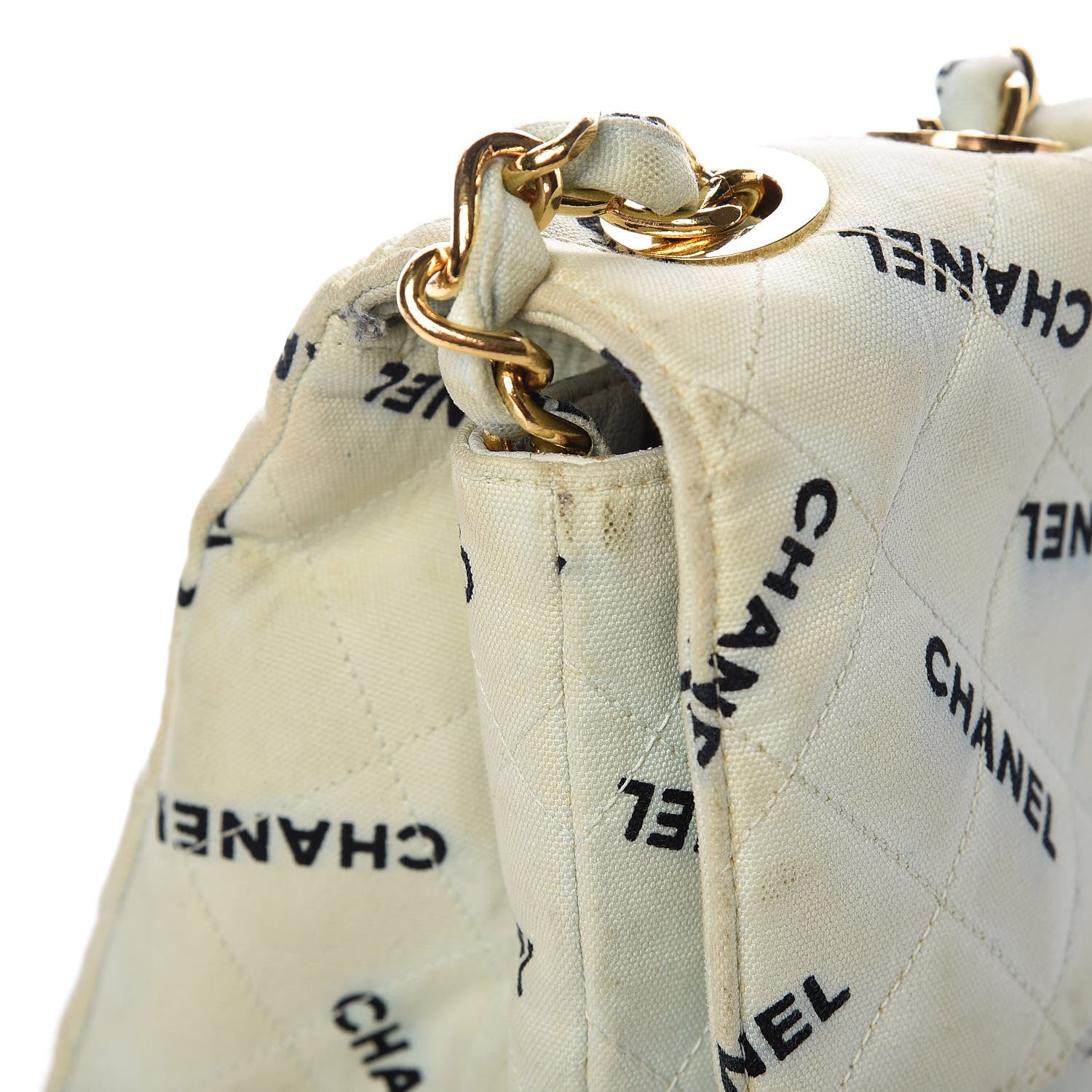 Chanel Canvas Quilted XL Jumbo Single Flap Green 15 of 21