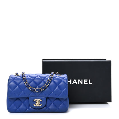 Chanel Lambskin Quilted Mini Rectangular Flap Blue 11 of 11