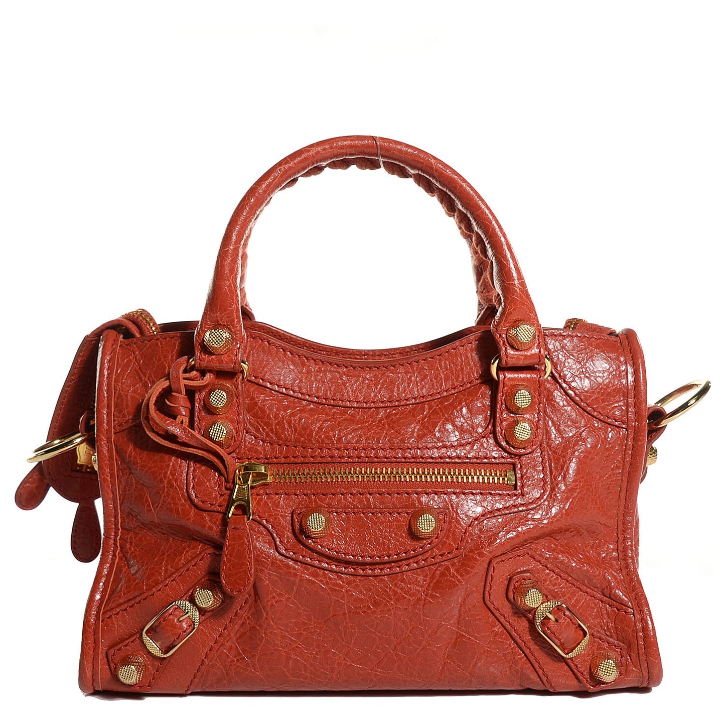 Agneau Giant 12 Gold Hardware Mini City Rouge Ambre