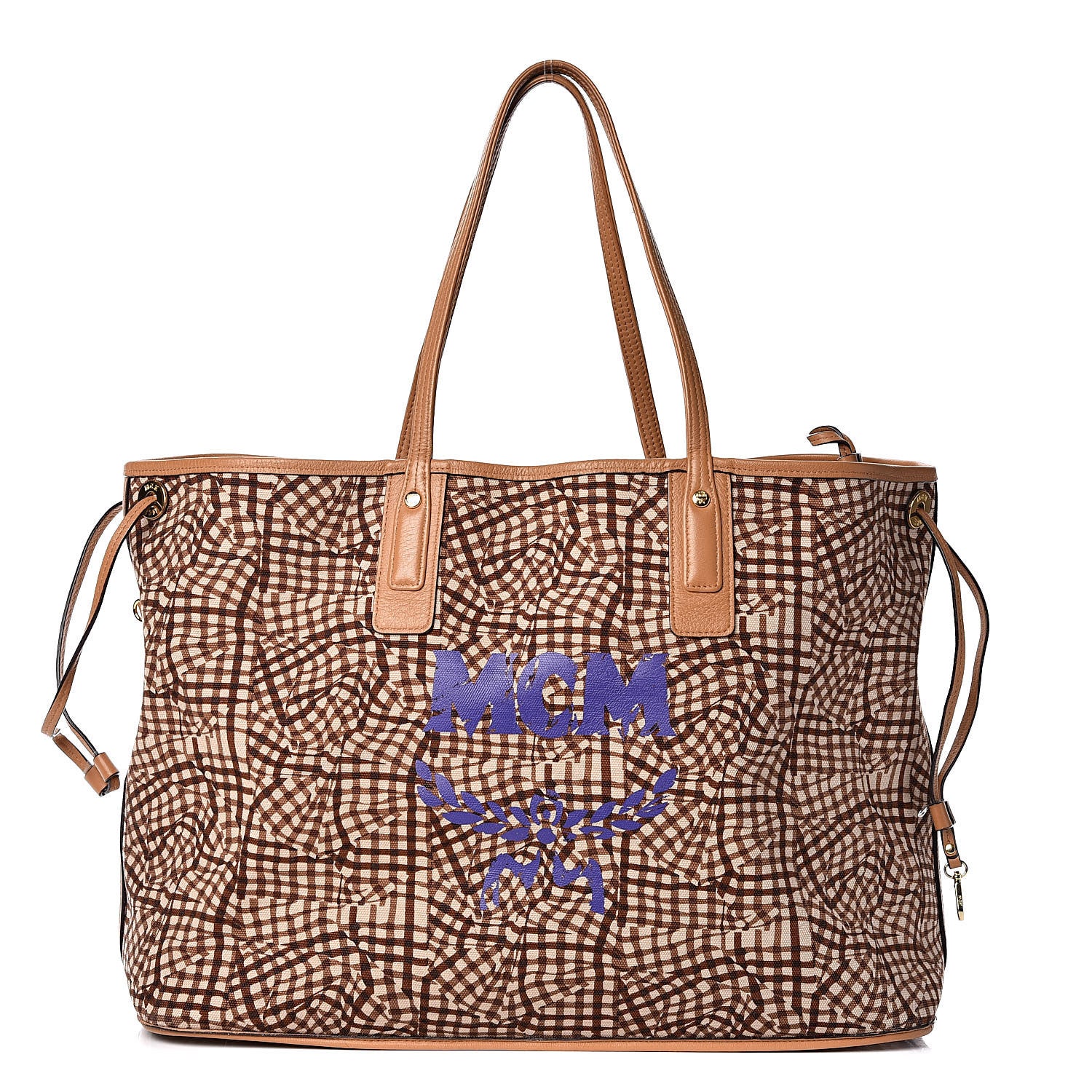 MCM Visetos Large Liz Reversible Shopper Tote Cognac 3 of 15