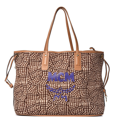 MCM Visetos Large Liz Reversible Shopper Tote Cognac 3 of 15