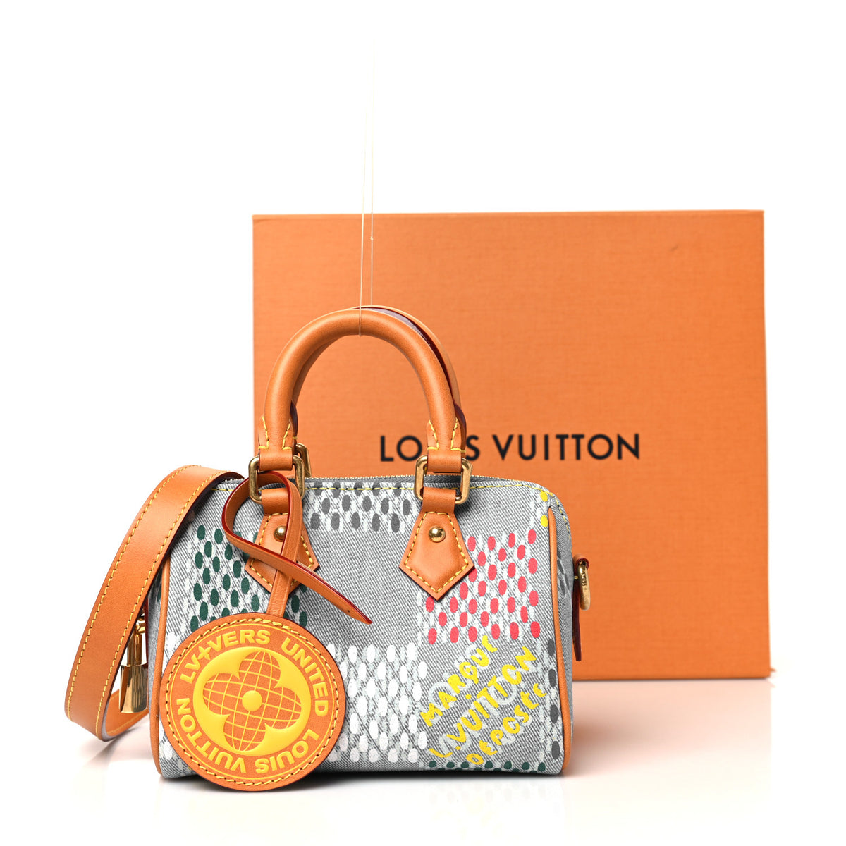Louis Vuitton LV Vers Damier Denim Speedy Bandouliere 18 Multicolor 10 of 10