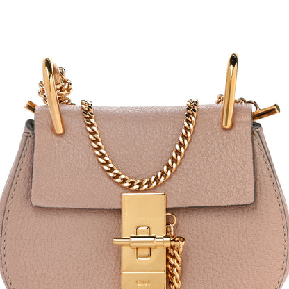 Chloe Grained Lambskin Mini Drew Shoulder Bag Cement Pink 8 of 14