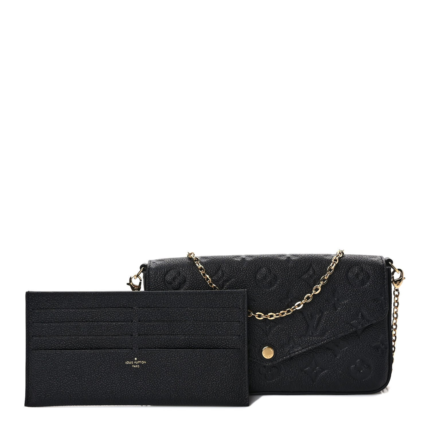 Louis Vuitton Empreinte Pochette Felicie Chain Wallet Black 1 of 10