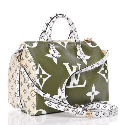 Louis Vuitton Monogram Giant Speedy Bandouliere 30 Kaki Beige 6 of 11