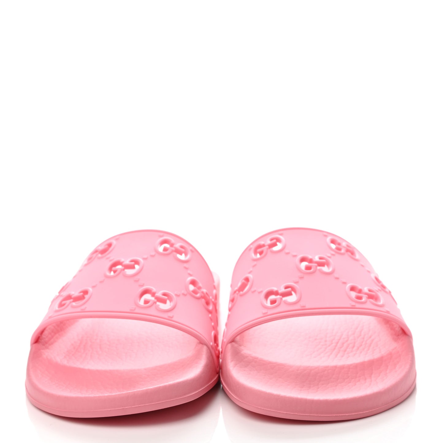 Rubber GG Monogram Perforated Womens Slide Sandals 40 Rose Box