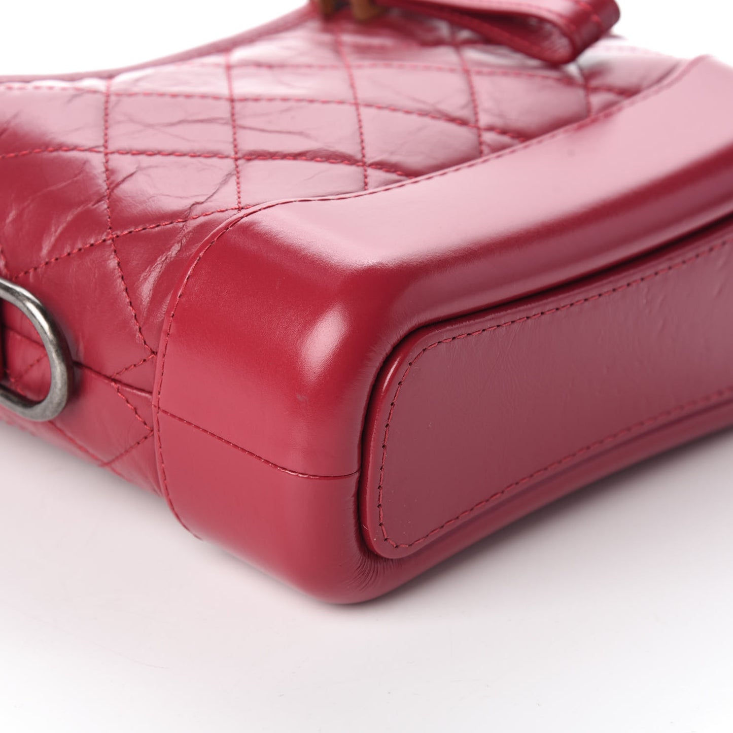 Aged Calfskin Quilted Small Gabrielle Hobo Dark Pink