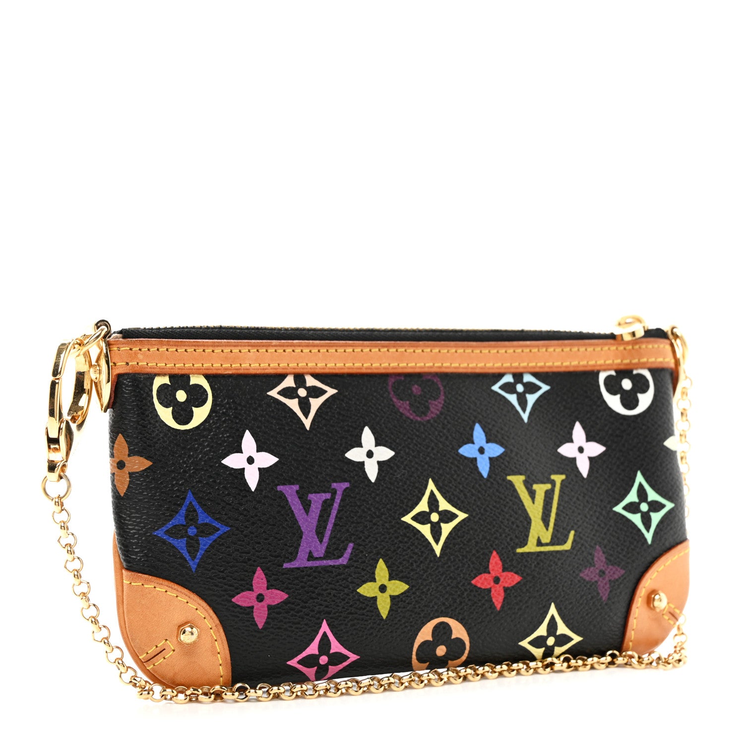 Louis Vuitton Monogram Multicolor Pochette Milla MM Black 3 of 9