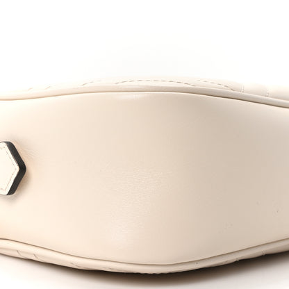 Gucci Calfskin Matelasse Small GG Marmont Chain Shoulder Bag White 9 of 10