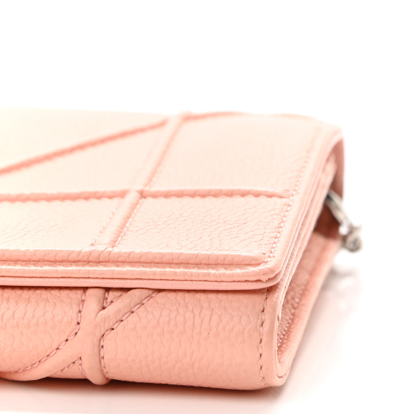 Grained Calfskin Diorama Croisiere Chain Wallet Rose Poudre