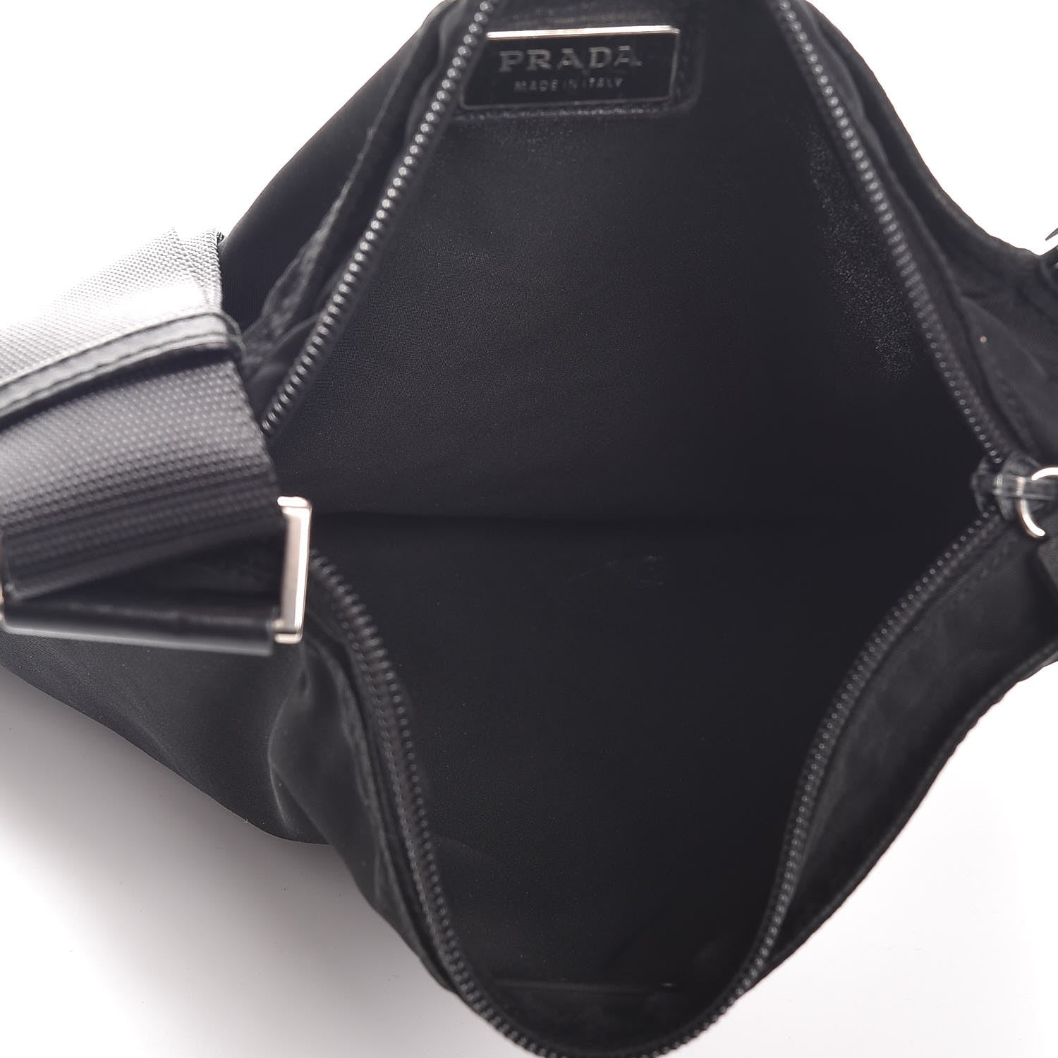 Prada Nylon Small Flat Messenger Bag Black 5 of 7