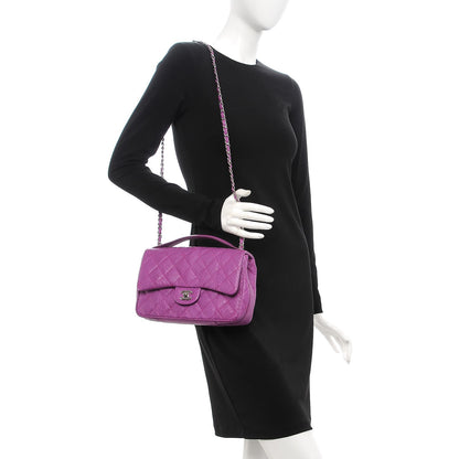 Chanel Elaphe Snakeskin Quilted Medium Easy Carry Flap Purple 2 of 10