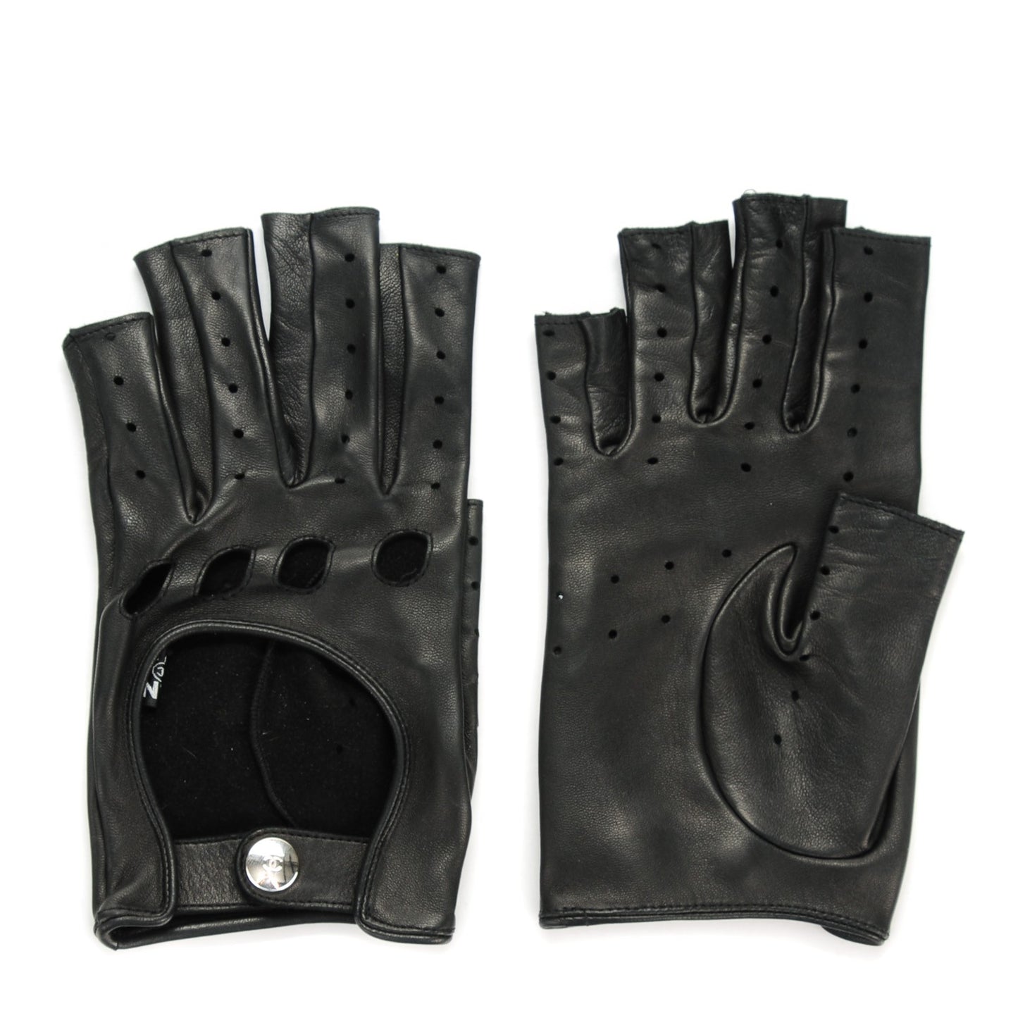 Lambskin Fingerless Gloves 7.5 Black