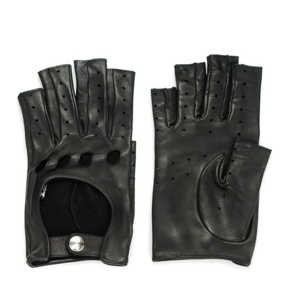Chanel Lambskin Fingerless Gloves 7.5 Black 1 of 9