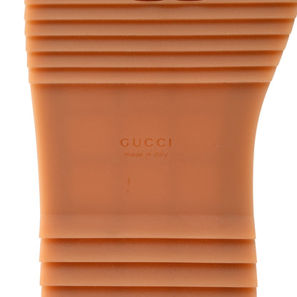 Gucci Monogram Jumbo GG Platform Slide Wedge Sandals 38 Beige Lapis 8 of 9