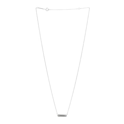 Tiffany 18K White Gold Diamond Micro Bar Pendant Necklace 3 of 4
