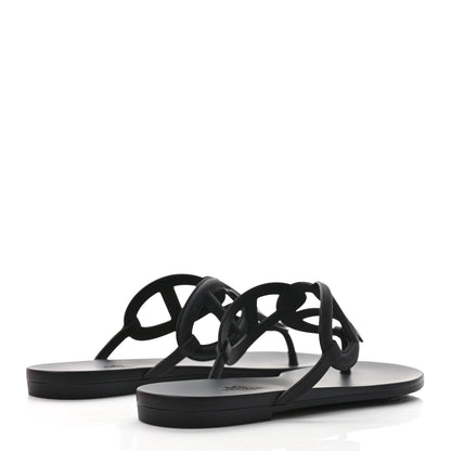 Hermes Rubber Womens Egerie Sandals 40 Black 4 of 8