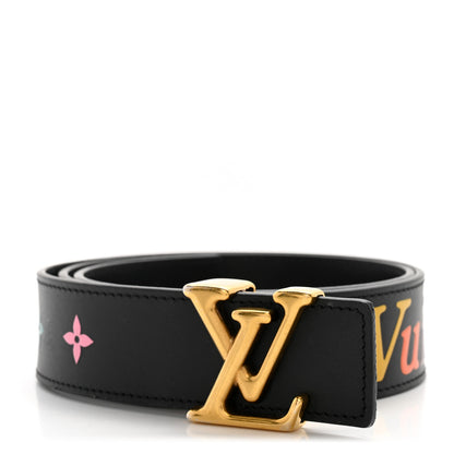 Louis Vuitton Calfskin 35mm LV New Wave Belt 80 32 Black 1 of 9