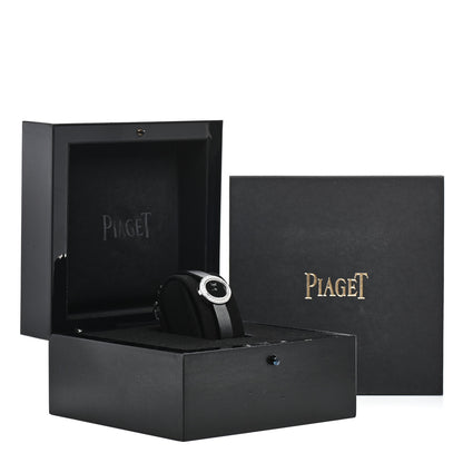 Piaget 18K White Gold Satin Diamond Bezel 28mm Limelight Quartz Watch Black 5 of 5