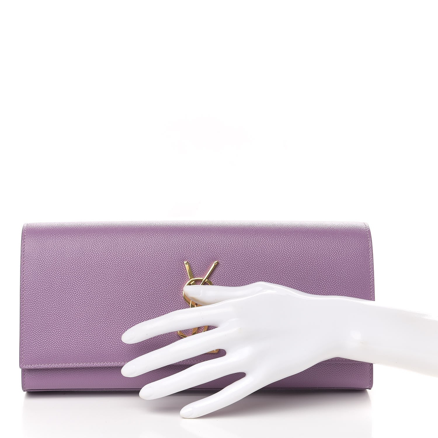 Saint Laurent Grain De Poudre Classic Kate Clutch Purple 2 of 8