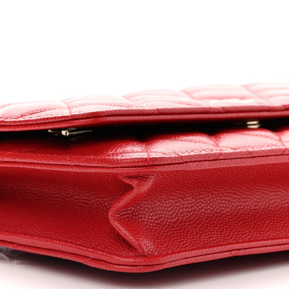 Chanel Caviar Quilted Wallet On Chain WOC Red 10 of 12