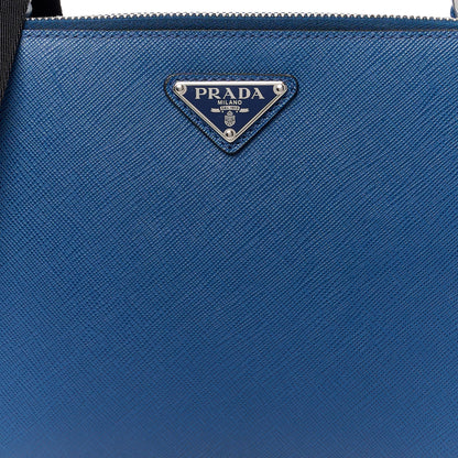 Prada Saffiano Travel Medium Brique Crossbody Bag Bluette 8 of 10
