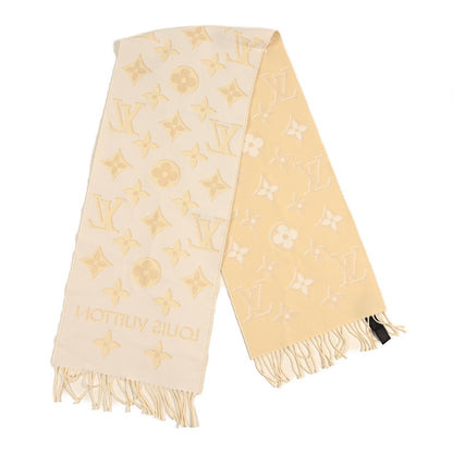 Louis Vuitton Wool Silk Monogram LV Essential Shine Scarf Vanille 2 of 3