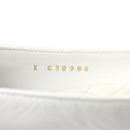 Chanel Lambskin Patent Calfskin Cap Toe Ankle Chain Ballerina Flats 37.5 White Black 8 of 9