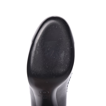 Chanel Lambskin Cap Toe Whipstitch Pumps 38.5 Black 9 of 11