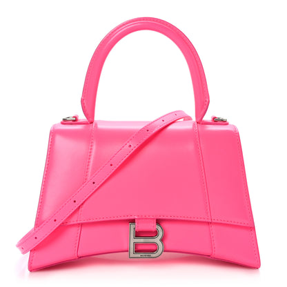 Balenciaga Shiny Box Calfskin Small Hourglass Top Handle Bag Hot Pink 1 of 9