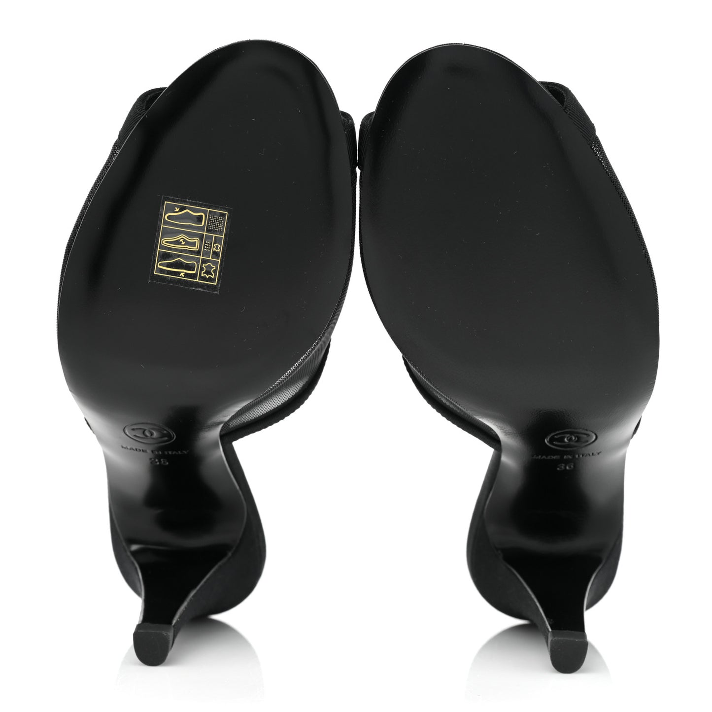 Mesh Grosgrain Cap Toe CC Mules 39 Black 36 Black
