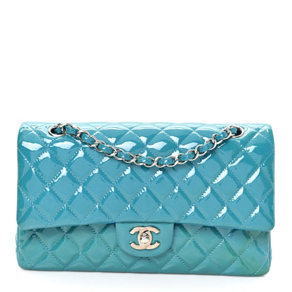 Chanel Patent Quilted Medium Double Flap Turquoise 1 of 10