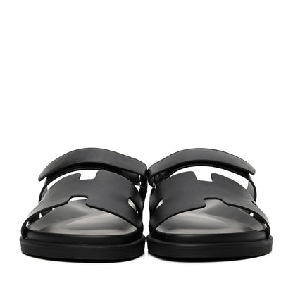 Hermes Calfskin Mens Chypre Sandals 44 Black 2 of 6