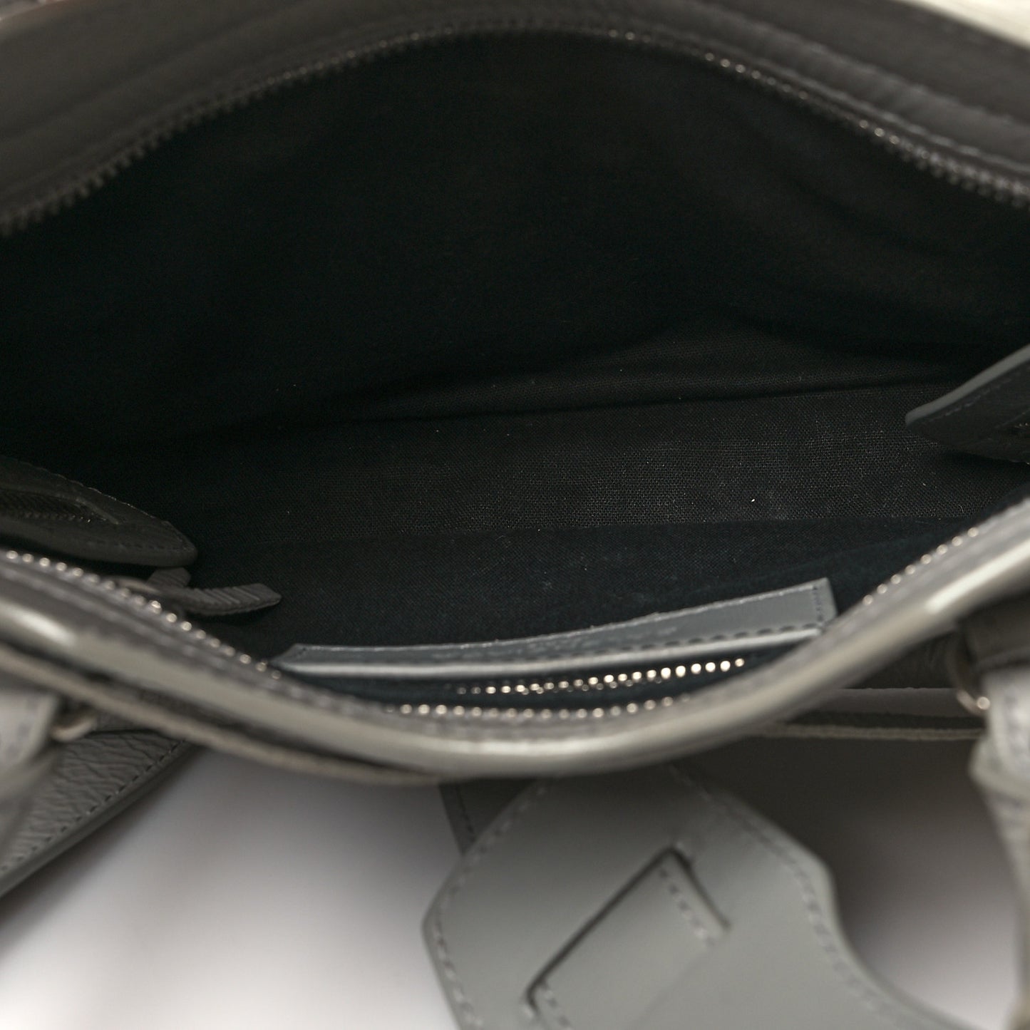 Matte Goatskin Rubber Covered Classic Hardware Mini City Gris Glace