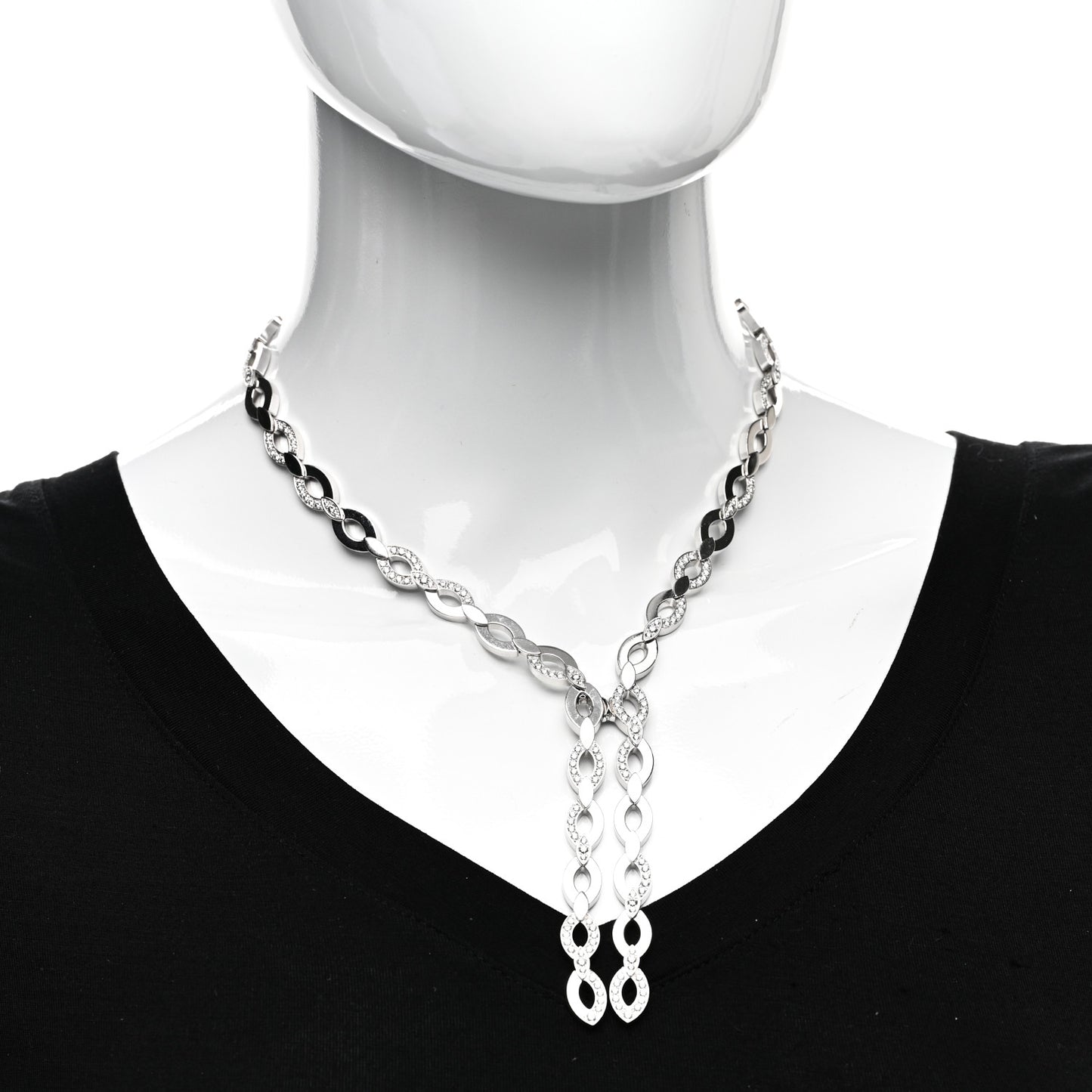 18K White Gold Diamond Diadea Lariat Necklace