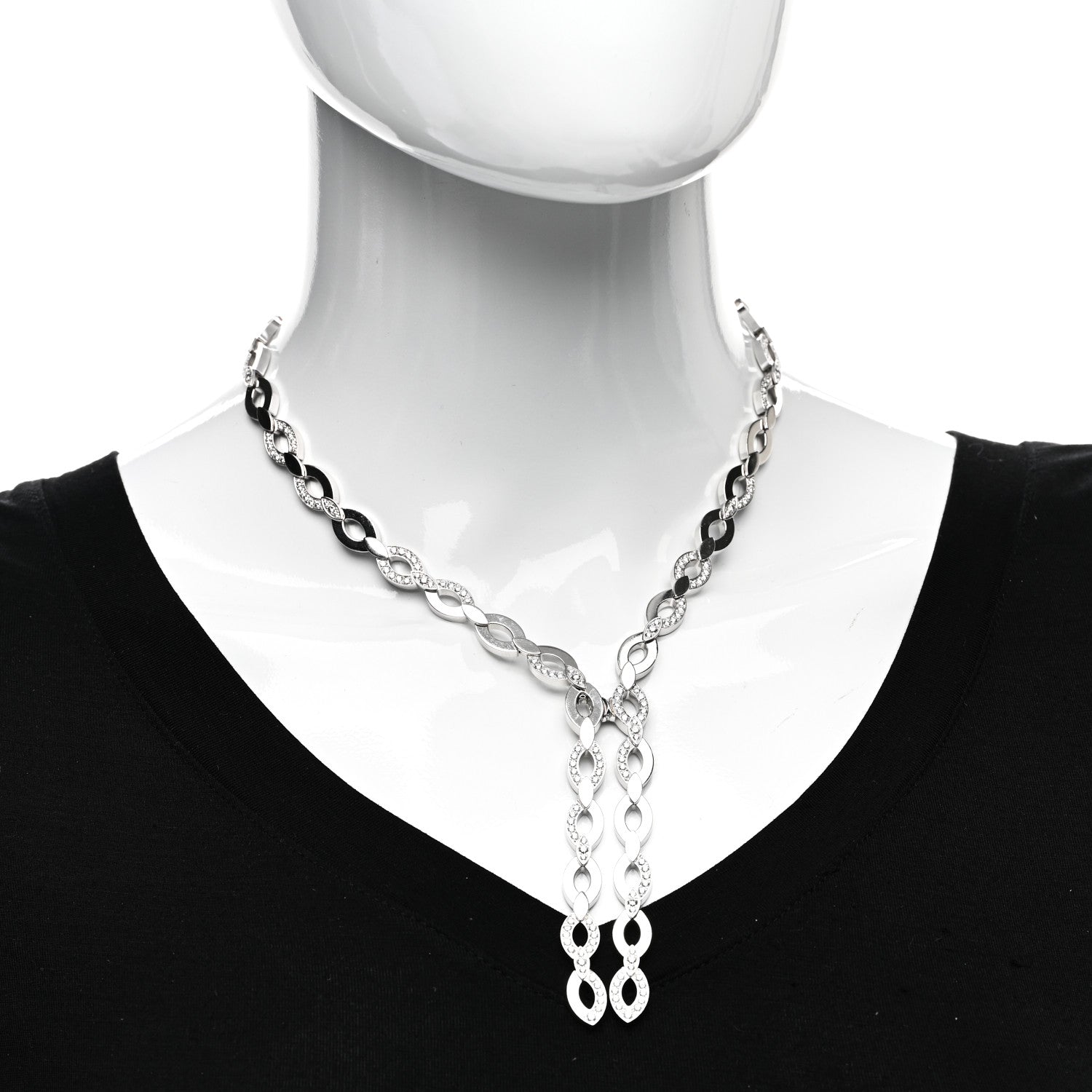 Cartier 18K White Gold Diamond Diadea Lariat Necklace 2 of 4