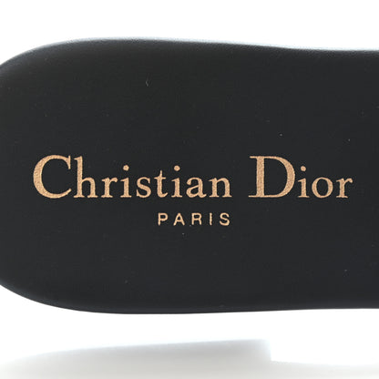 Christian Dior Canvas Embroidered Dway Mules Slide Sandals 38.5 Deep Blue 7 of 8